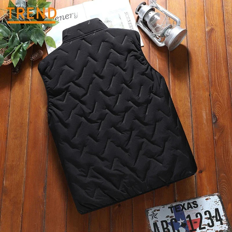 Gilet Isolant Slim pour Hommes avec Doublure Sherpa et Col Montant – Idéal pour l'Hiver, Poches Zippées
