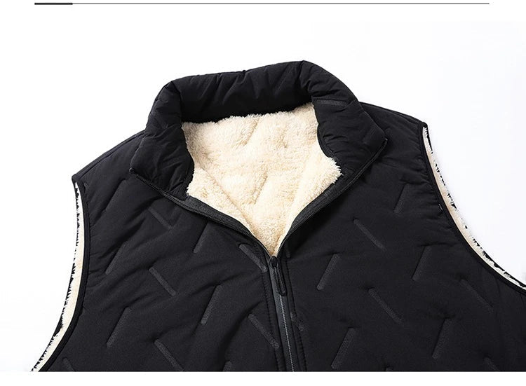 Gilet Isolant Slim for Men with Sherpa Lining and Stand Collar – Ideal for Winter, Zipped Pockets