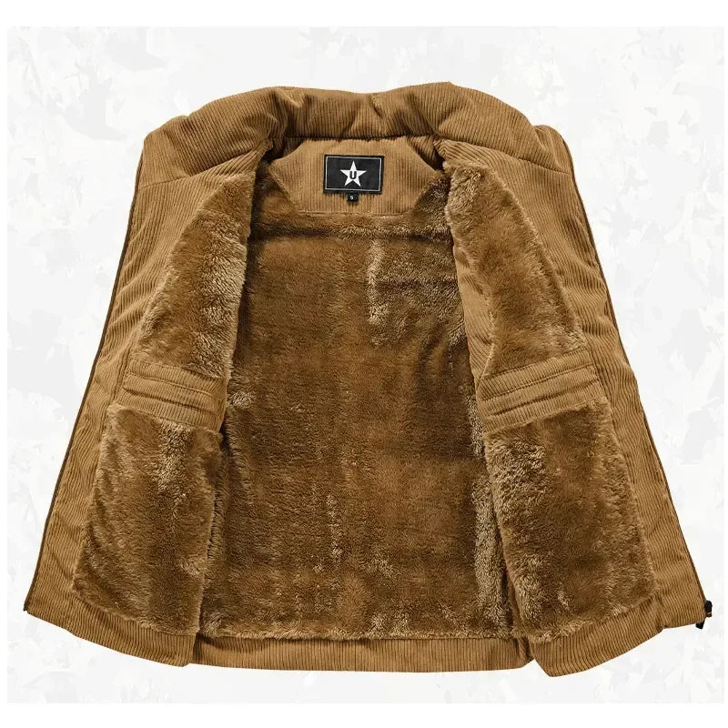 Gilet Polaire Matelassé pour Hommes avec Col Montant et Poche Utilitaire