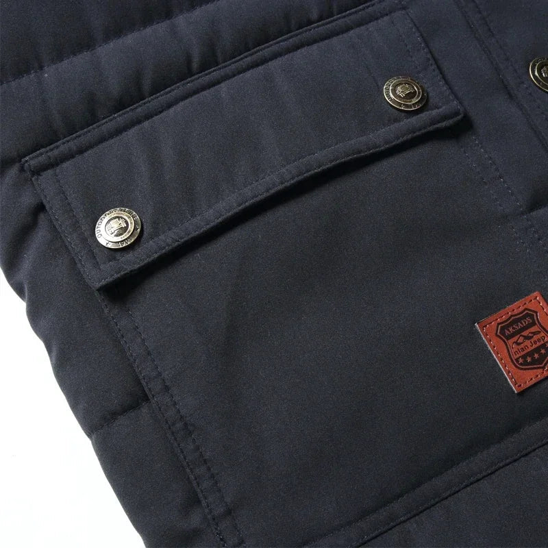 Gilet Rembourré pour Hommes en Polyester avec Doublure en Polaire – Idéal pour l'Hiver