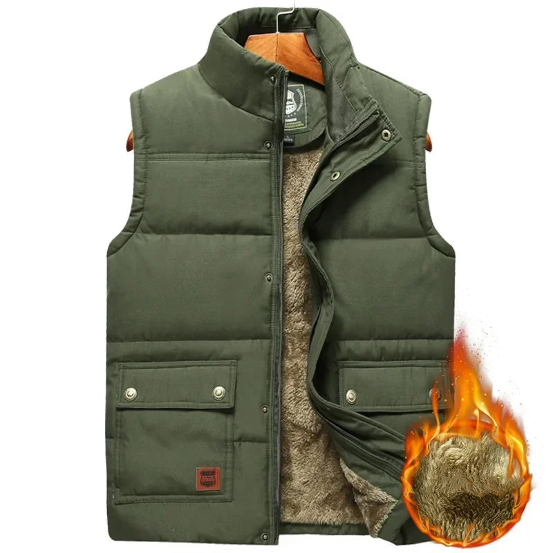 Gilet Rembourré pour Hommes en Polyester avec Doublure en Polaire – Idéal pour l'Hiver