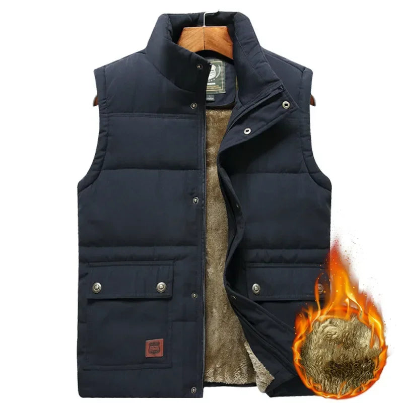 Gilet Rembourré pour Hommes en Polyester avec Doublure en Polaire – Idéal pour l'Hiver