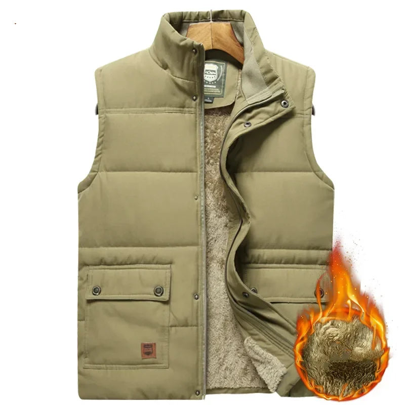 Gilet Rembourré pour Hommes en Polyester avec Doublure en Polaire – Idéal pour l'Hiver