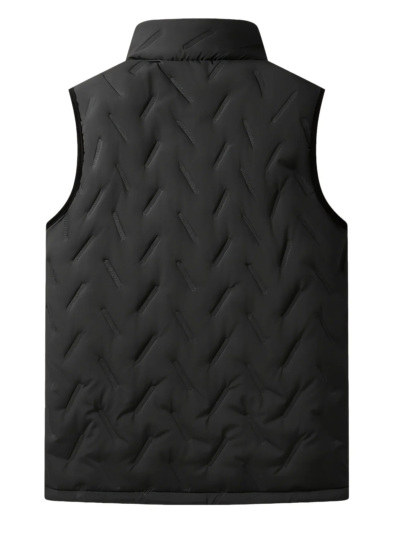 Gilet Sans Manches Homme en Polyester avec Doublure en Polaire - Col Montant, Poches Zippées, Idéal pour Automne et Hiver
