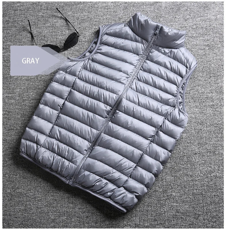Gilet en Duvet Léger pour Hommes avec Col Mandarin – Idéal pour le Printemps et l'Automne