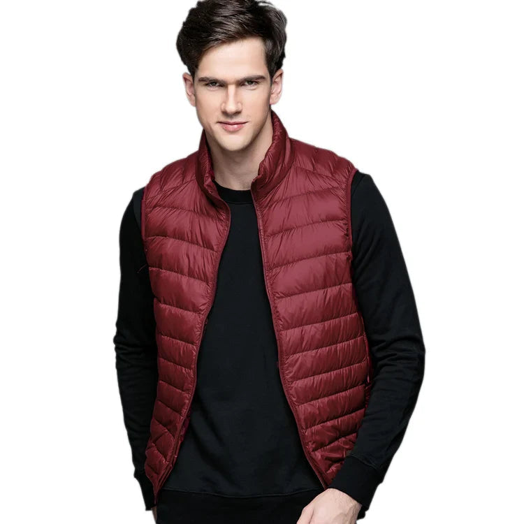 Gilet en Duvet Léger pour Hommes avec Col Mandarin – Idéal pour le Printemps et l'Automne