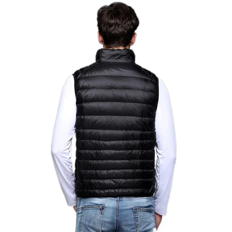 Gilet en Duvet Léger pour Hommes avec Col Mandarin – Idéal pour le Printemps et l'Automne