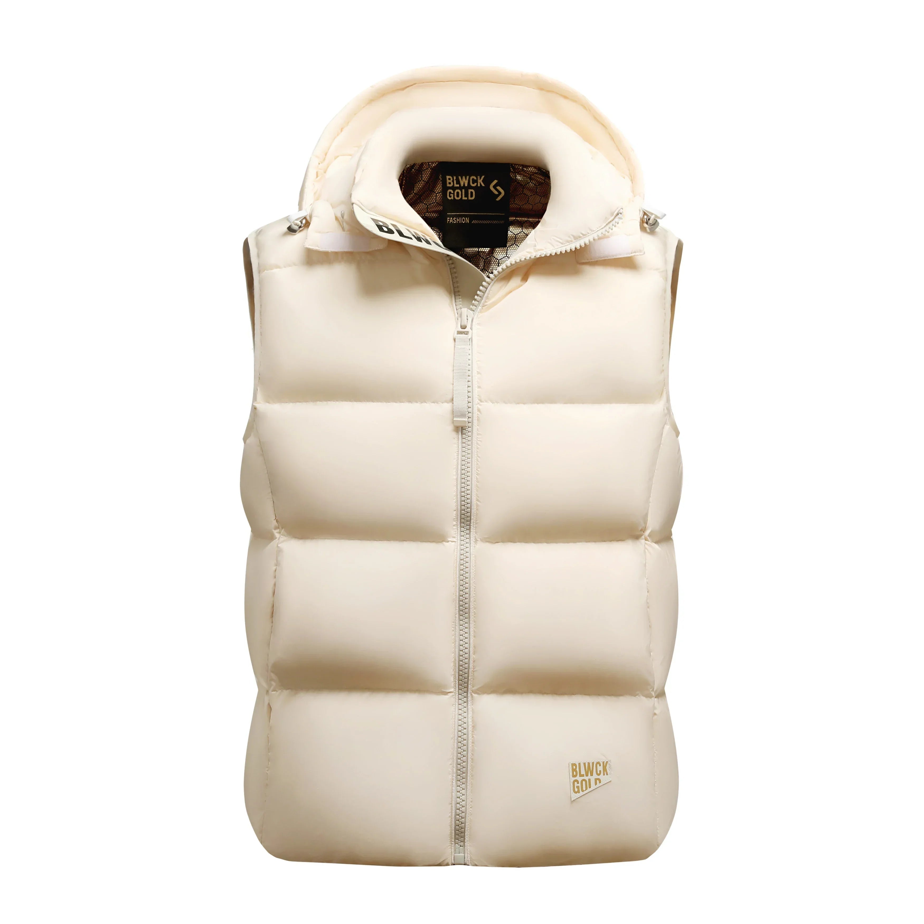 Gilet in Down for Men - Quilted, Mandarin Collar, Cotton Blend for Autumn