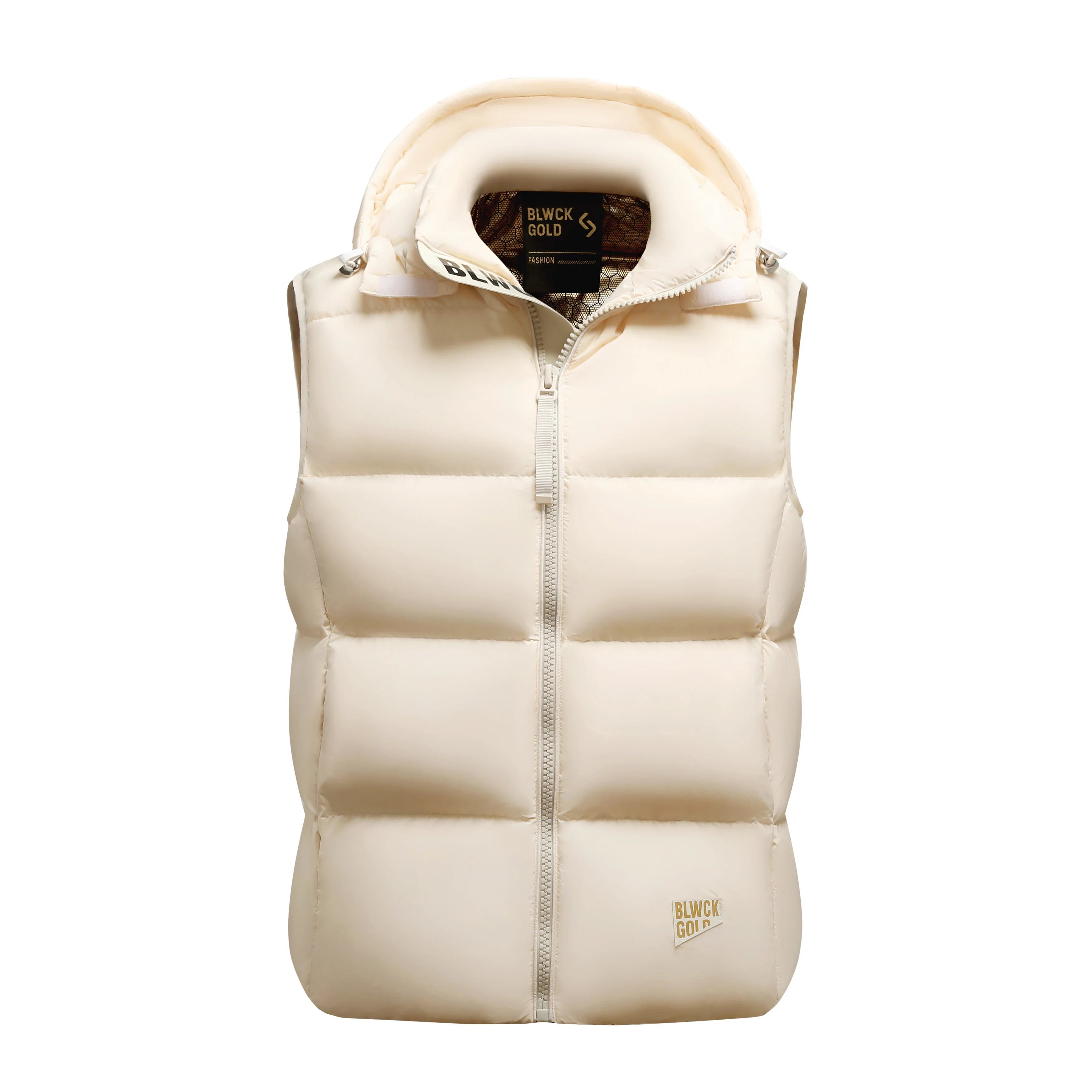 Gilet in Down for Men - Quilted, Mandarin Collar, Cotton Blend for Autumn