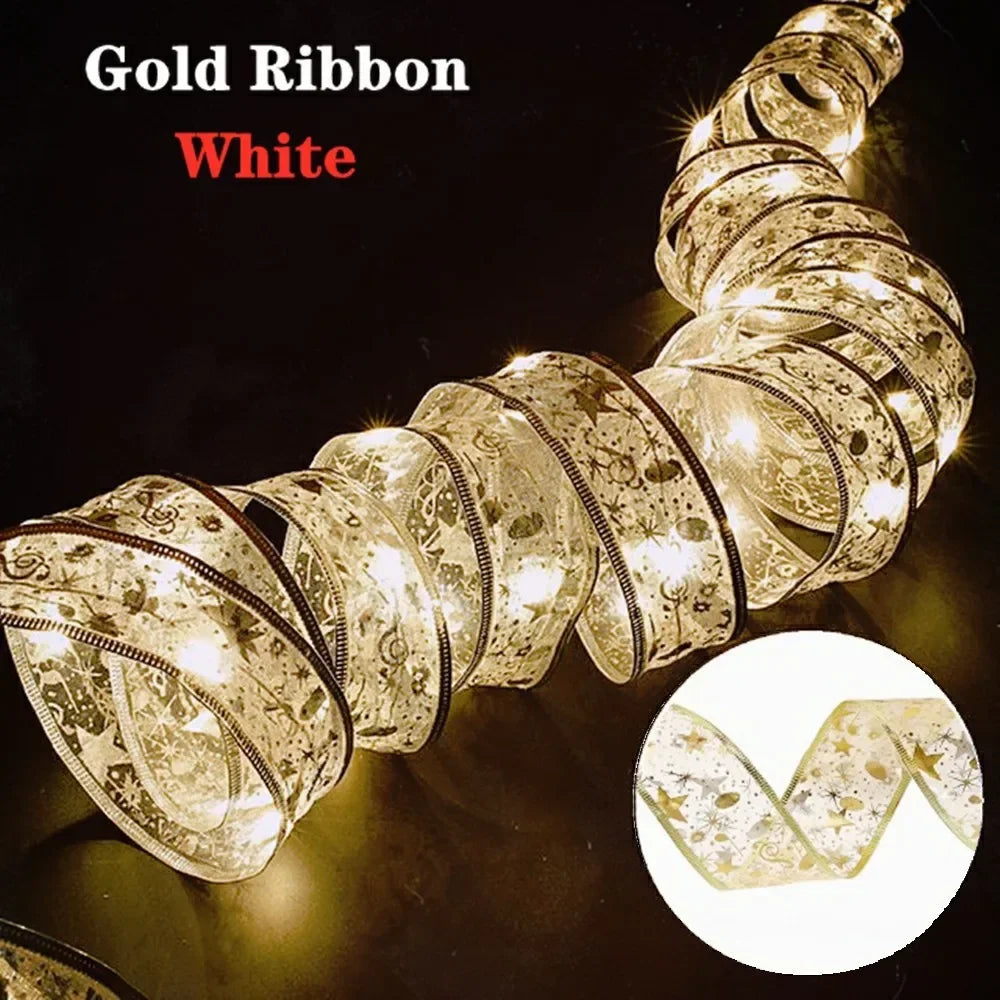 Ribbon String Lights for Christmas Decoration – 1/2/5/10M, Battery Powered
