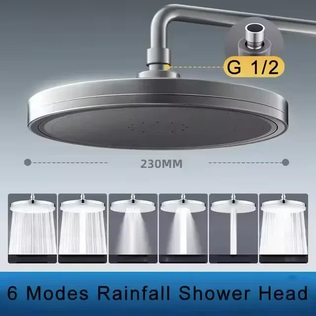 Haven Rain Shower Head | 6 Adjustable Modes, High-Pressure