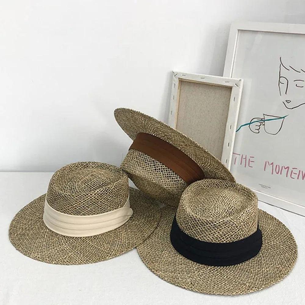 Chapeau de Paille Léger Mixte avec Protection Solaire – Chapeau Canotier Élégant pour Homme et Femme