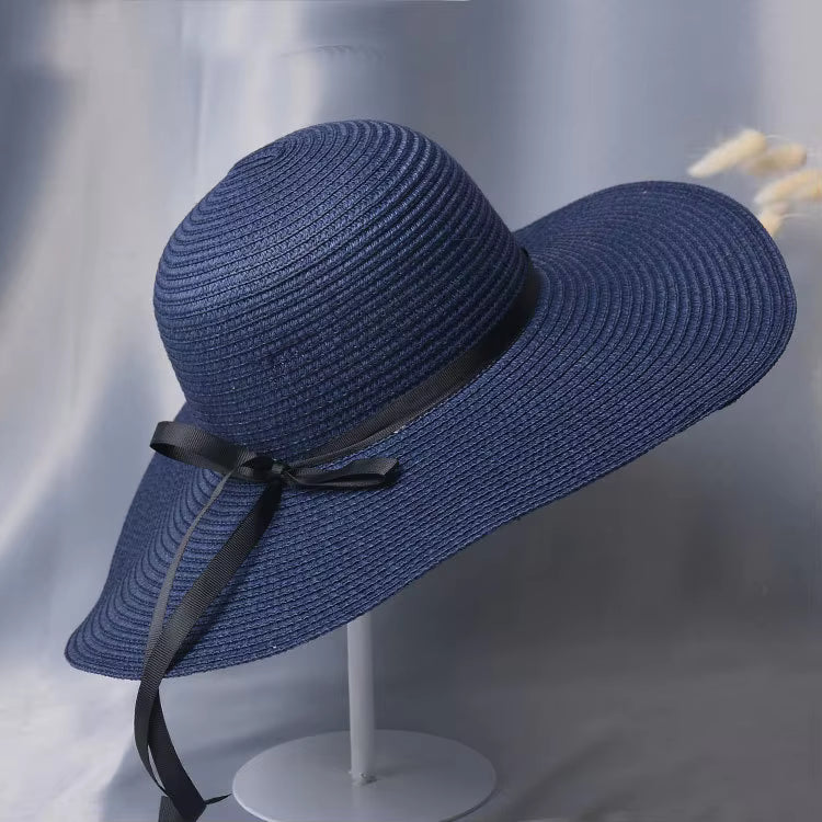 Women's Adjustable Straw Hat with Sun Protection - 12cm Brim Width, Summer Comfort