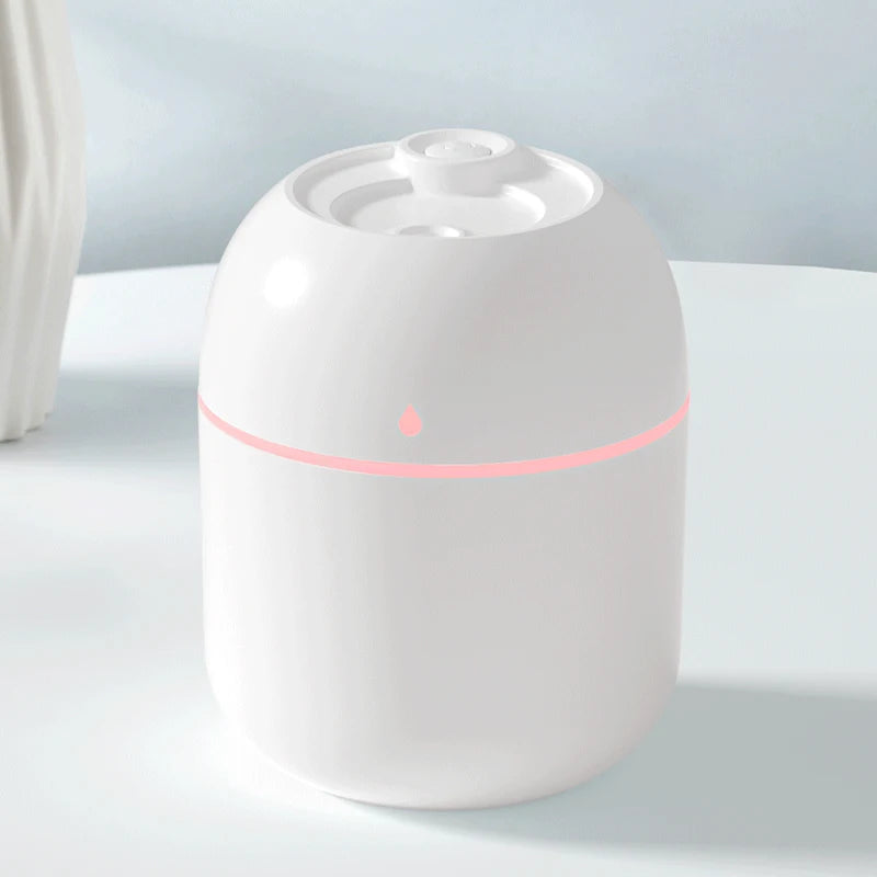 Humidificateur d'Air Ultrasonique Mini USB Portable avec Lampe LED – Idéal pour Chambre et Voyage, 220ml, Silencieux et Sécurisé