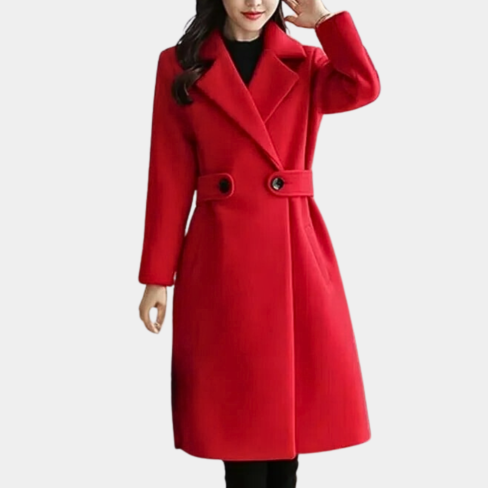 Ivy Long Coat Women | Wool-Blend Insulated, Notch Lapel Winter Outerwear