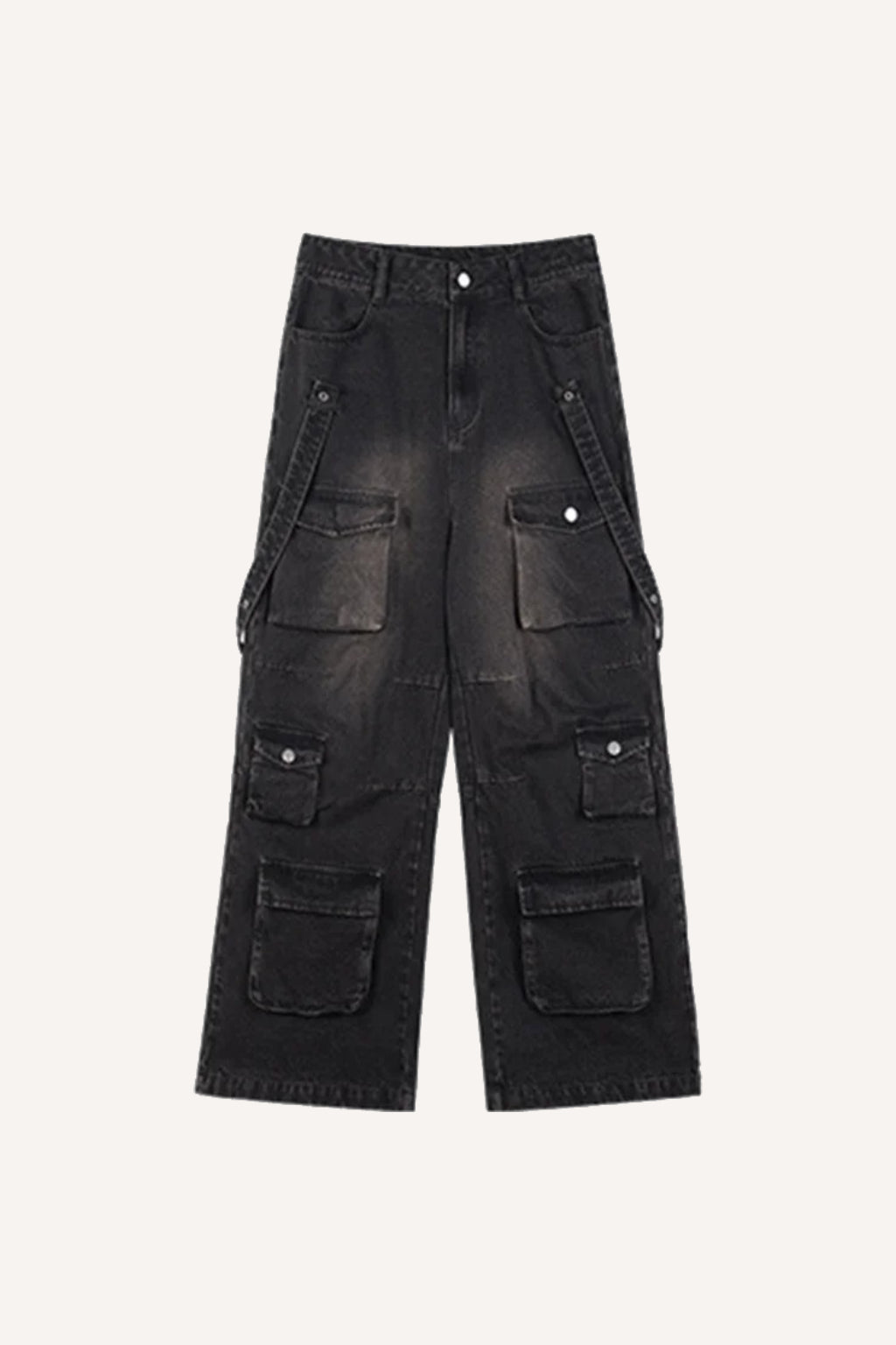 Jean Ajusté en Denim Noir – Style Gothique et Confort Optimal