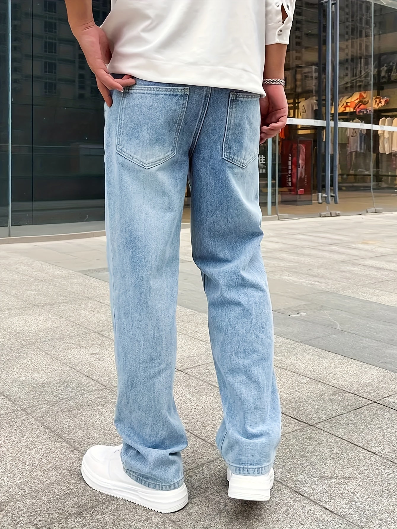Jean Ample pour Hommes en Coton Mélangé – Jambes Droites pour Style Décontracté et Formelle