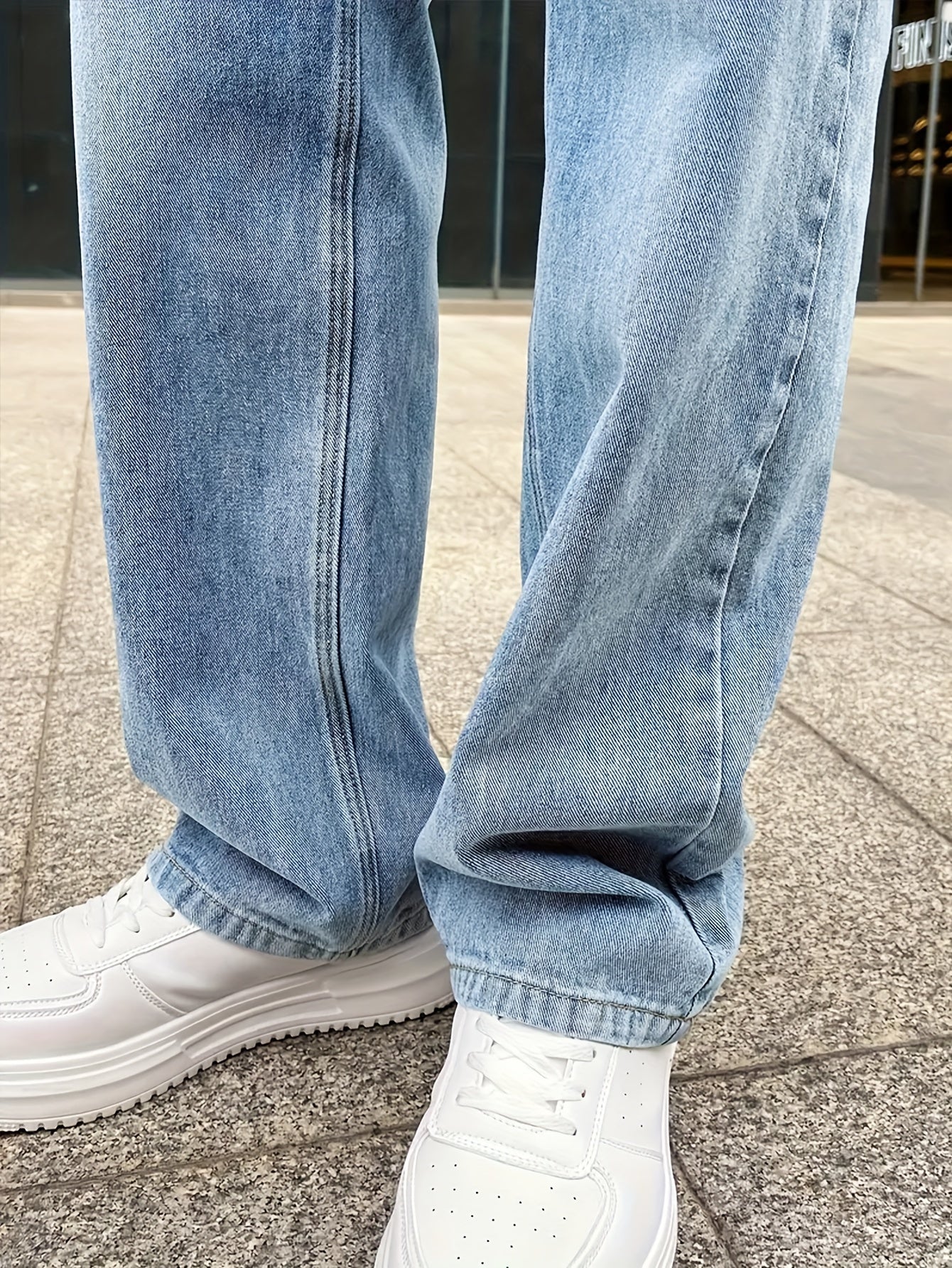 Jean Ample pour Hommes en Coton Mélangé – Jambes Droites pour Style Décontracté et Formelle