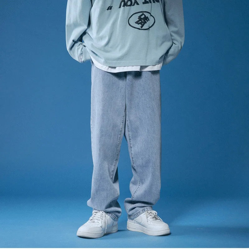 Jean Baggy Tapered pour Hommes en Denim - Confort et Style Décontracté