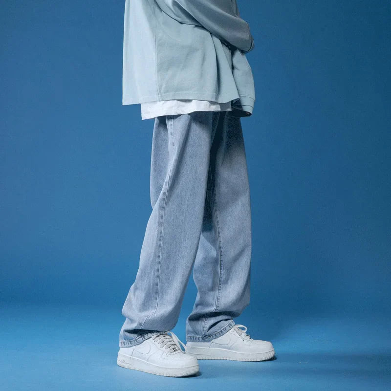 Jean Baggy Tapered pour Hommes en Denim - Confort et Style Décontracté