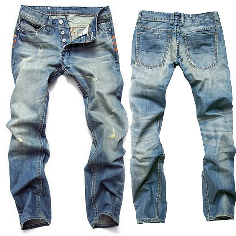 Jean Déchiré pour Homme en Denim Durable – Coupe Confortable et Style Urbain Bleu Profond