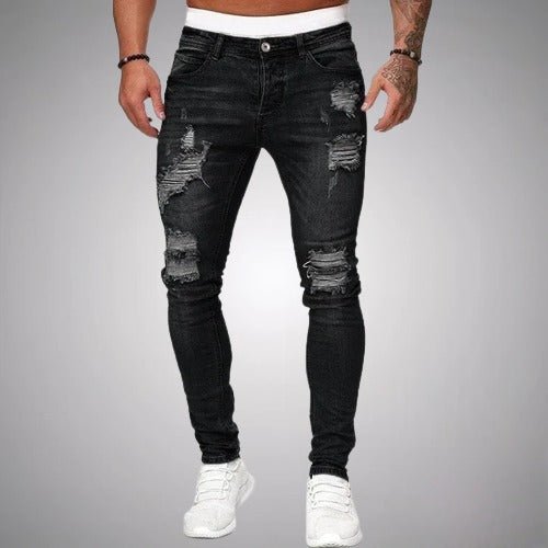 Jean Slim Déchiré Homme en Coton – Style Tendance et Confort, Coupe Slim-Fit, Disponible de S à 3XL