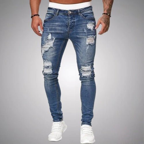 Jean Slim Ripped Cotton Men's – Trendy Style and Comfort, Slim-Fit Cut, Available from S to 3XL
