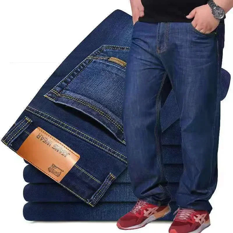 Jeans Décontractés Oversize pour Hommes en Denim Stretch – Taille Haute et Confort Optimal
