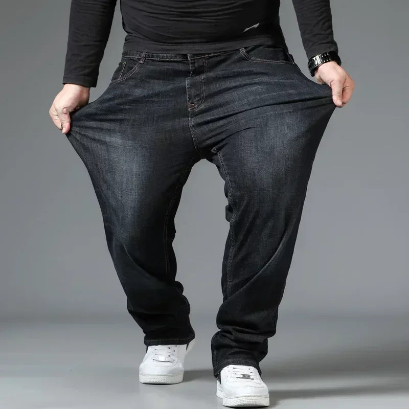 Jeans Décontractés Oversize pour Hommes en Denim Stretch – Taille Haute et Confort Optimal