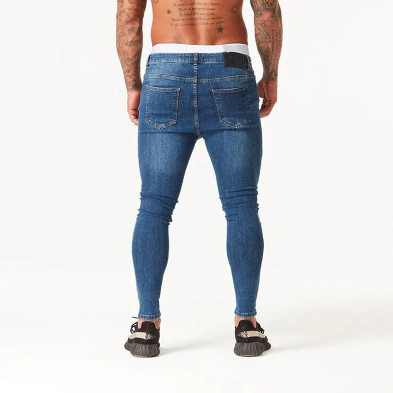 Jeans Spray On Men Super Skinny Distressed – 3 Colors Available