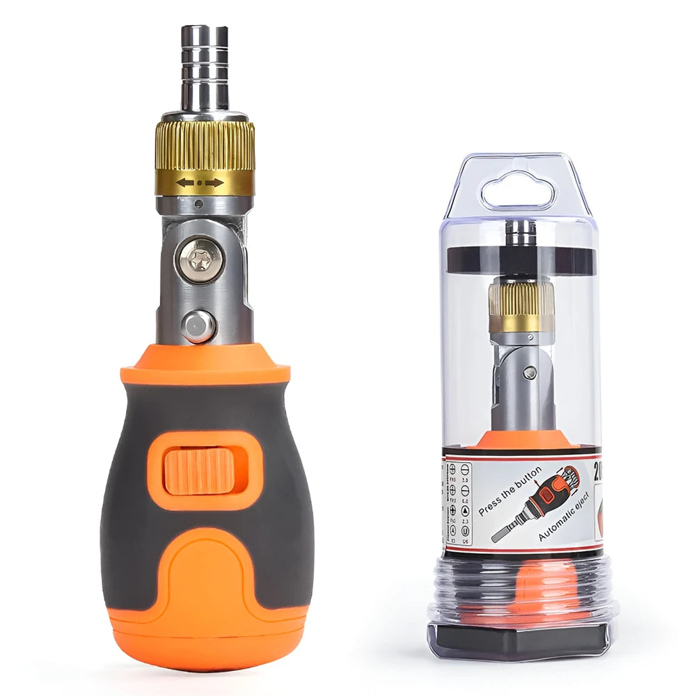 Jeu de Mini Tournevis à Cliquet 8 en 1 avec Embouts Magnétiques – Outils Multifonctions pour Bricolage