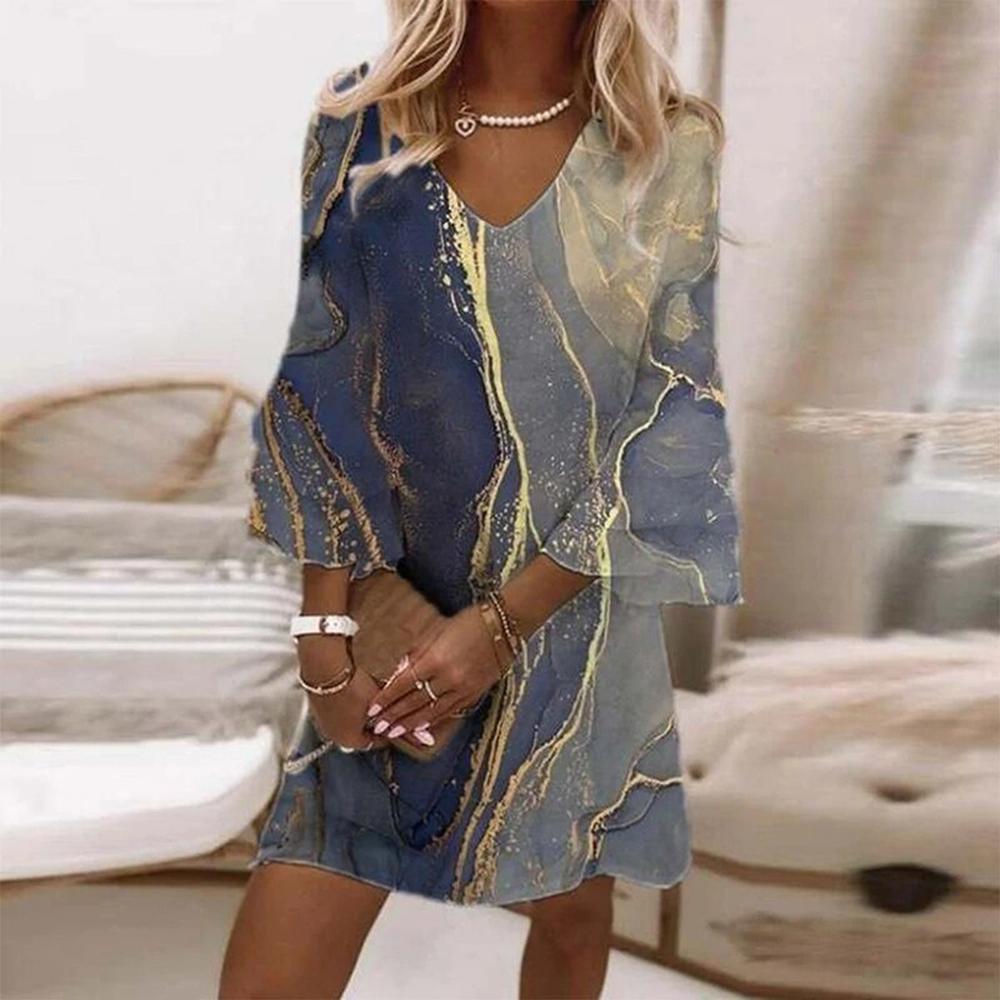 Robe Longue Femme Imprimée Chic – Coupe Flatteuse et Confortable, Idéale pour Toutes Occasions