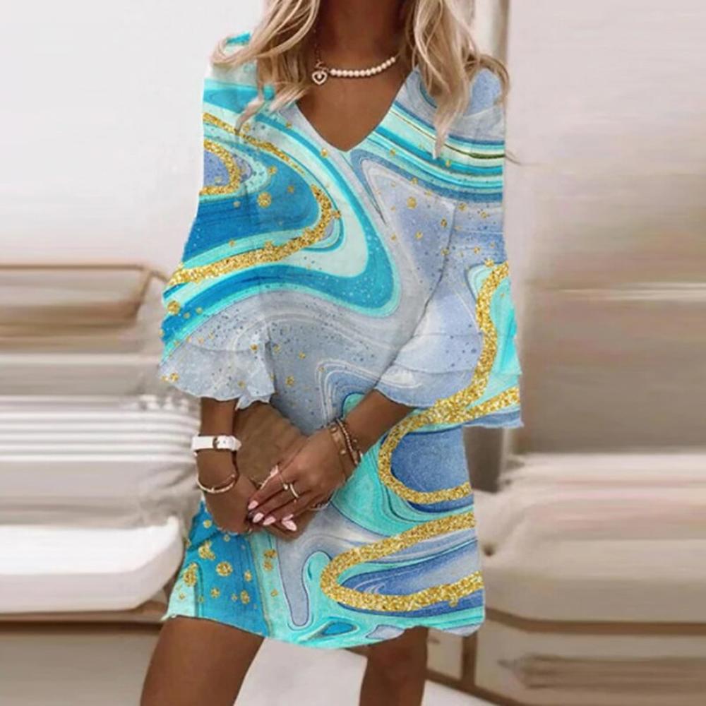 Robe Longue Femme Imprimée Chic – Coupe Flatteuse et Confortable, Idéale pour Toutes Occasions