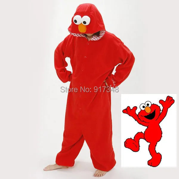 Kigurumi Adulte en Peluche Elmo et Cookie Monster – Costume Halloween et Cosplay Confortable