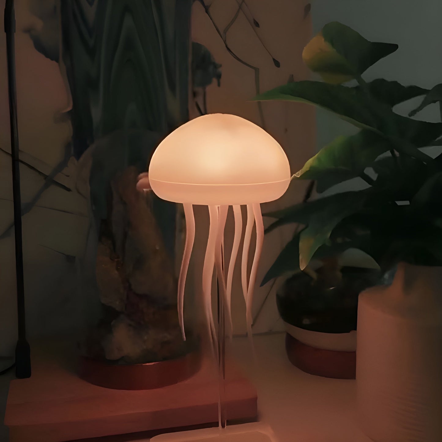 LED Jellyfish Lamp with Color-Changing RGB Lighting and Voice Control – Soothing Ambiance for Indoor Use