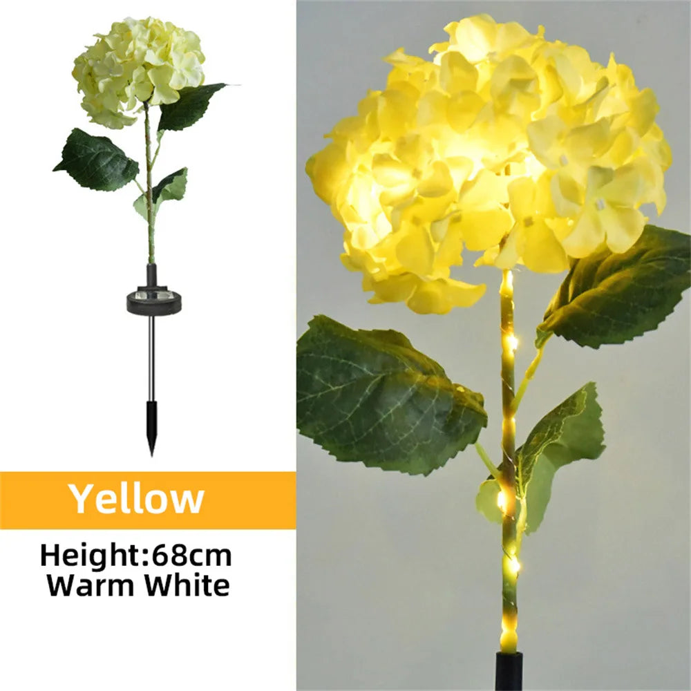 LED Solar Hydrangea Waterproof Garden Lamp – Decorative Light with Stake