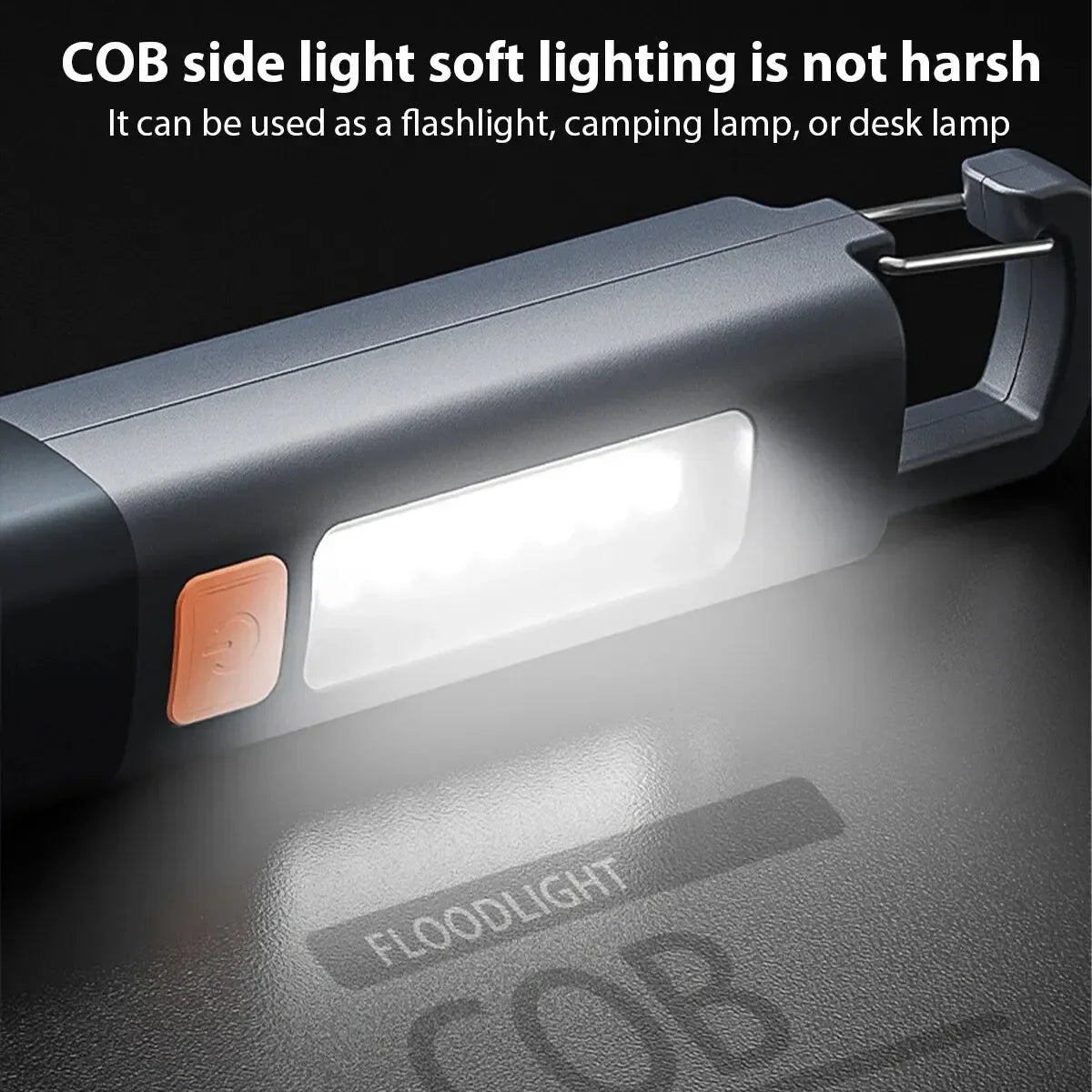 Lampe Torche Rechargeable Puissante avec Éclairage COB et Zoom Télescopique – Lampe de Poche Portable pour Camping et Randonnée