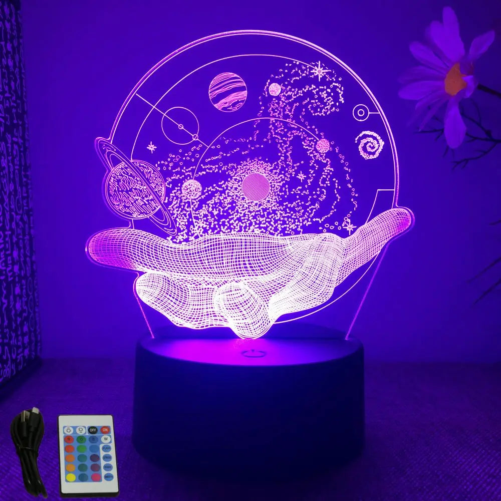 Lampe de Chevet LED 3D Astronaute – Veilleuse de Nuit avec 16 Couleurs et Contrôle Tactile pour Enfants