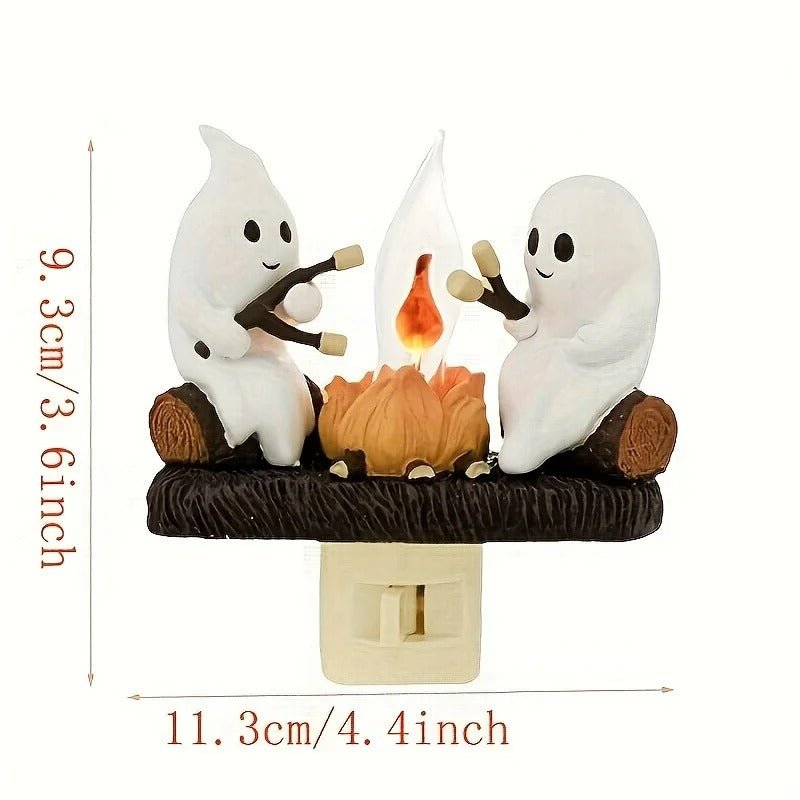 Lampe de Nuit Fantomatique avec Effet Flamme – Décoration LED Halloween pour Ambiance Effrayante