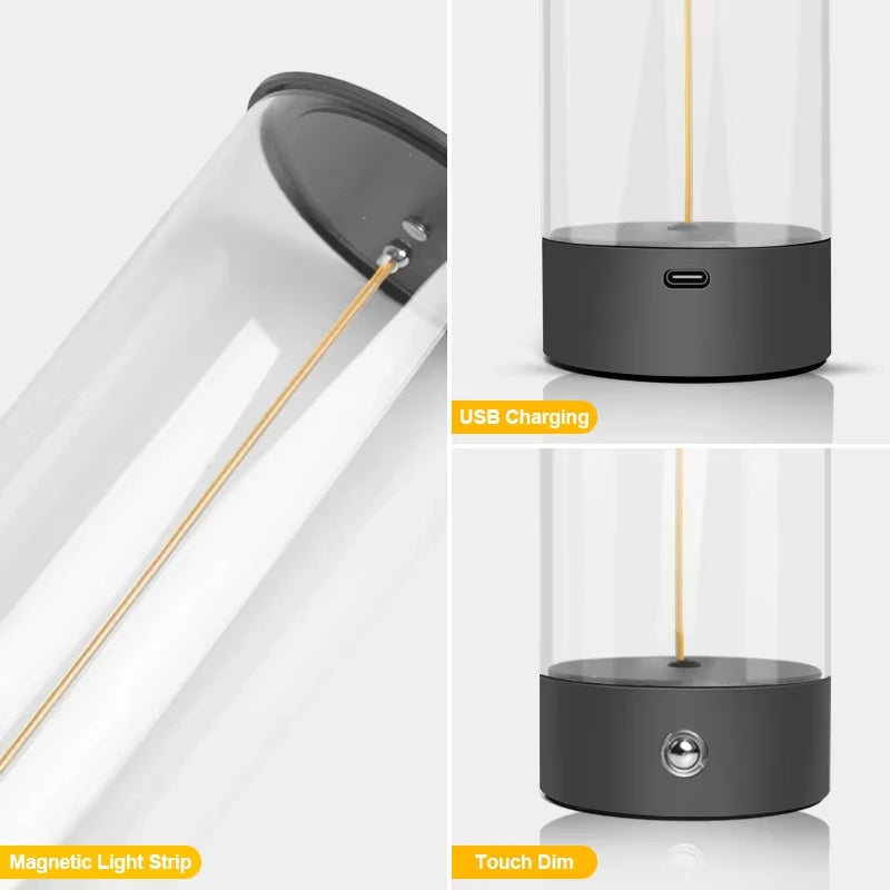 Lampe de Table LED Sans Fil Rechargeable avec Design Magnétique et Capteur Tactile – Dimmable pour Chambre