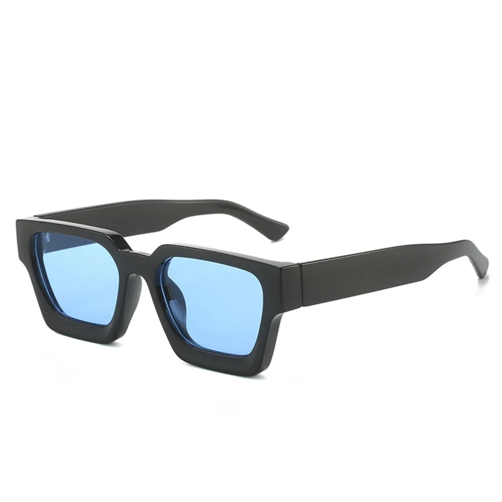 Women's Large Frame Sunglasses with Blue Lenses UV400 - Trendy Summer Accessory