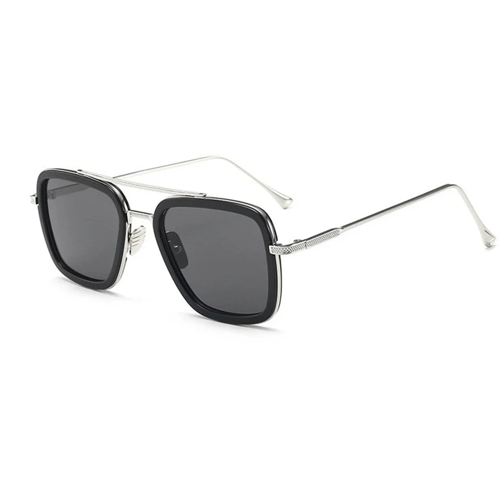 Women's Black Slim Rectangular Sunglasses with UV400 Protection - Stylish and Comfortable Accessory
