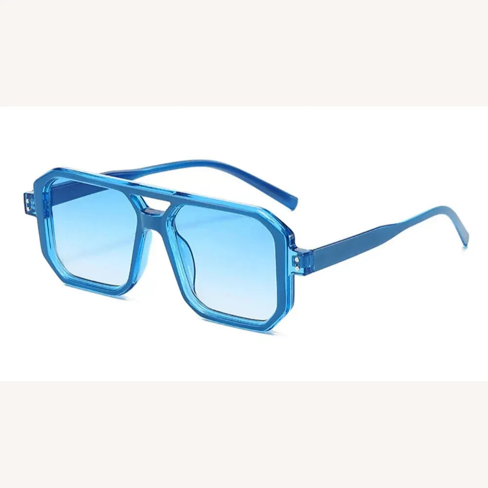 Vintage Rectangular Women's Sunglasses with UV400 Protection - Lightweight Resin Frame, Elegant and Retro Style