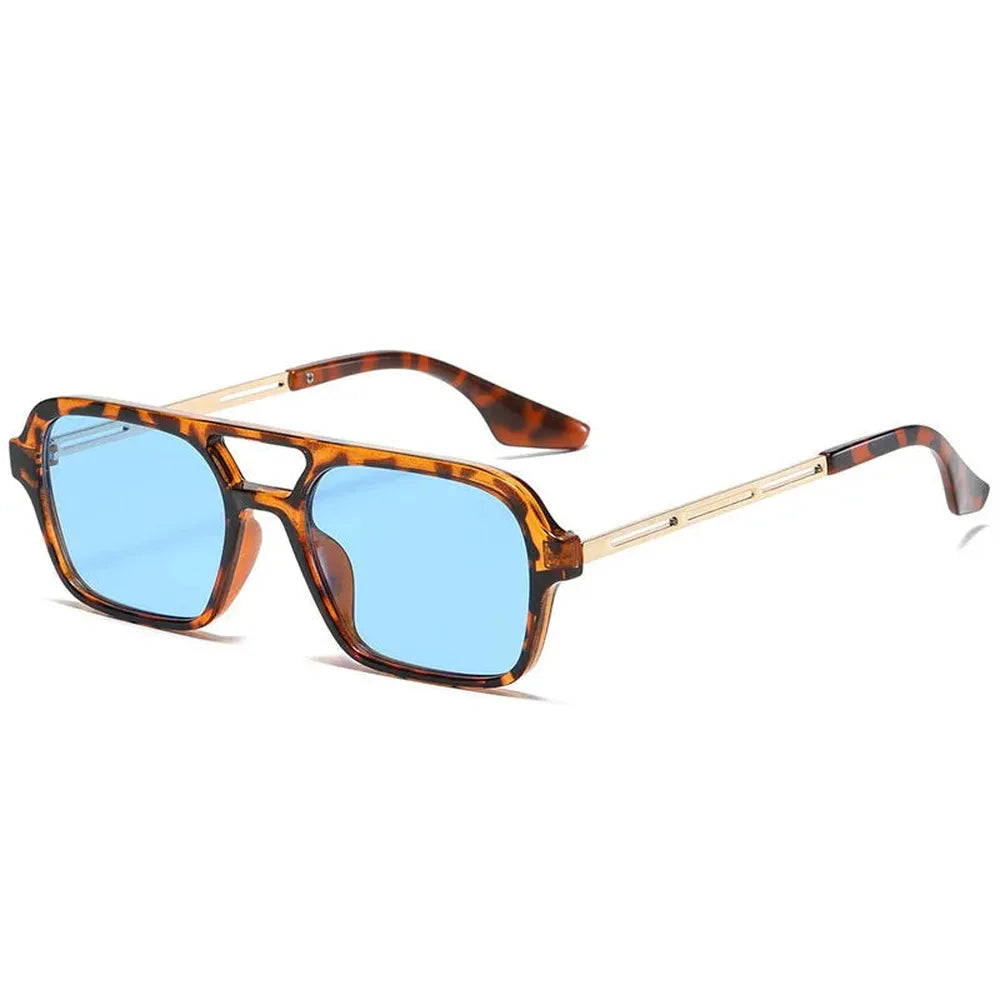 Lunettes de Soleil Rectangulaires Femme Luxe avec Verre Bleu UV400 – Monture Légère en Résine