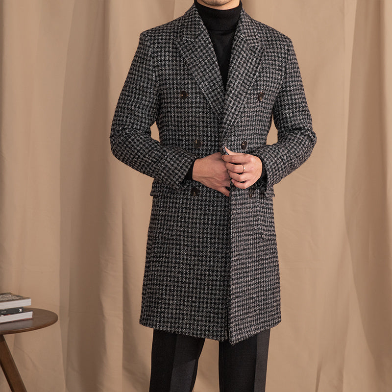 Manteau Mi-Long Homme en Laine Mélangée - Classic and Comfortable Style for Winter