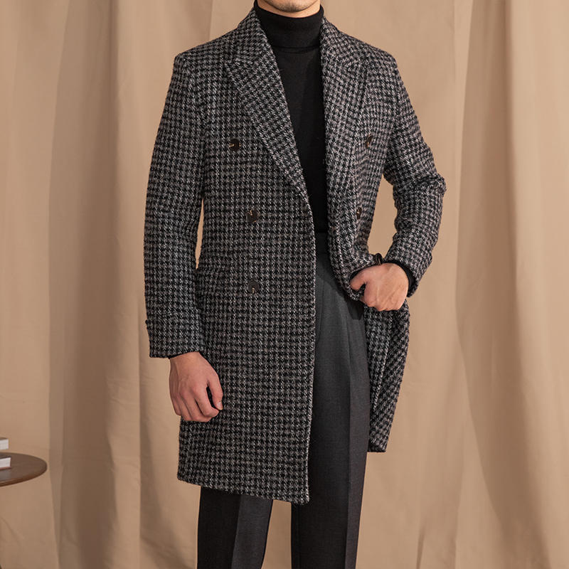 Manteau Mi-Long Homme en Laine Mélangée - Classic and Comfortable Style for Winter