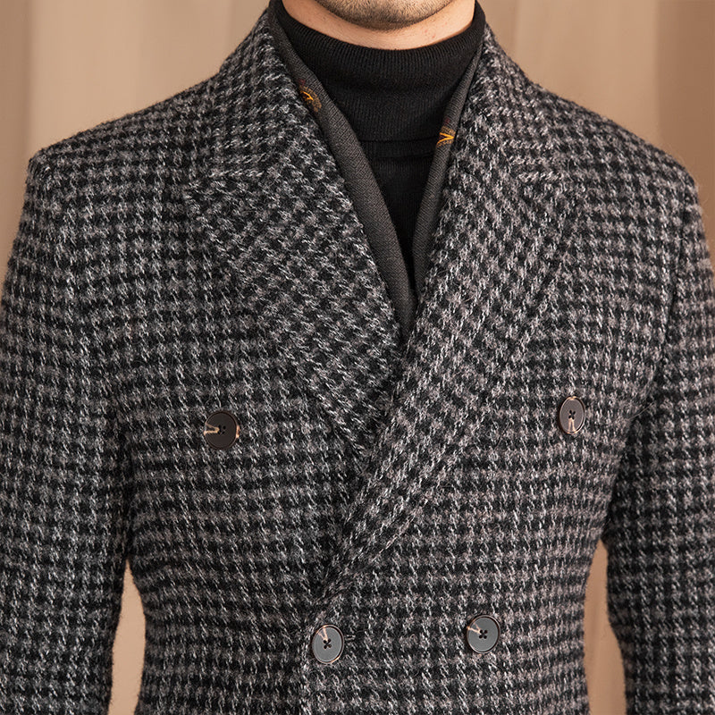 Manteau Mi-Long Homme en Laine Mélangée - Classic and Comfortable Style for Winter