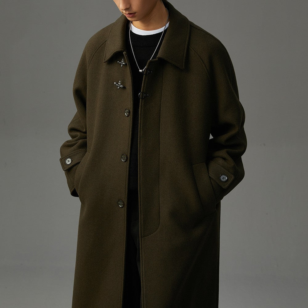 Manteau Mi-Long en Polyester Double Face pour Hommes – Coupe Décontractée et Classique