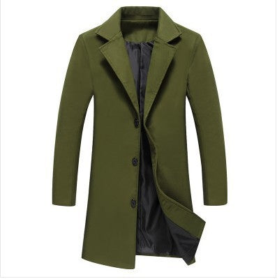 Manteau en Laine pour Homme Coupe Ajustée, Mid-Thigh, Acetate Blend, Minimalist Design, Practical Pockets