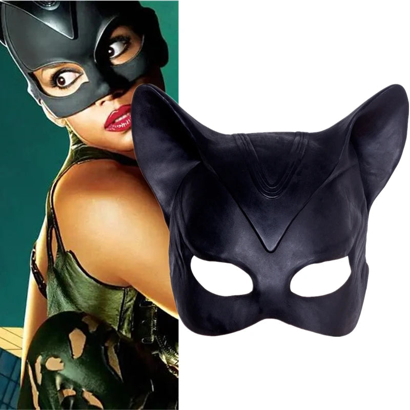 Masque Catwoman en Latex pour Cosplay et Halloween – Costume Sexy pour Adultes